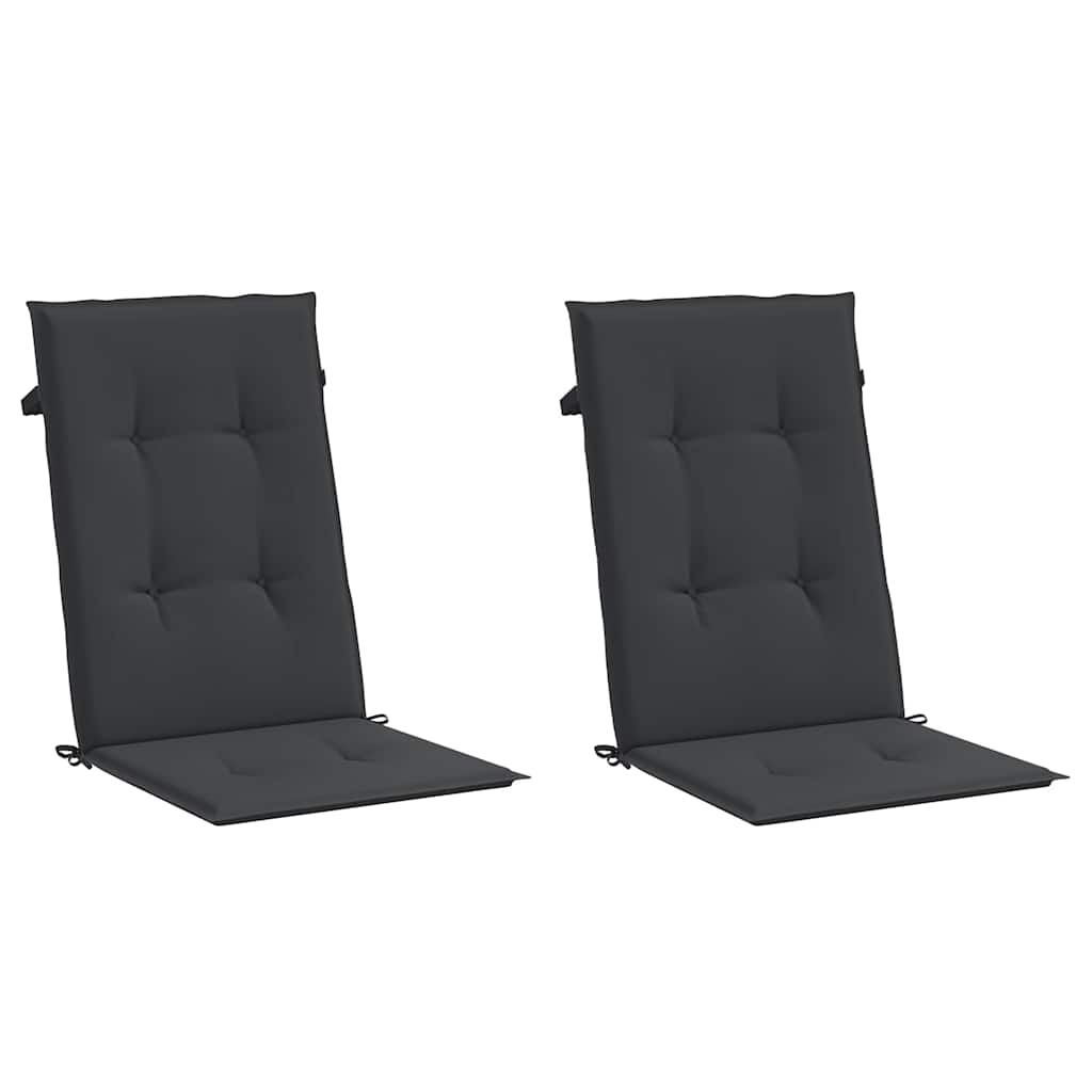Jastuci za vrtne stolice 2 kom crni 120 x 50 x 3 cm od tkanine