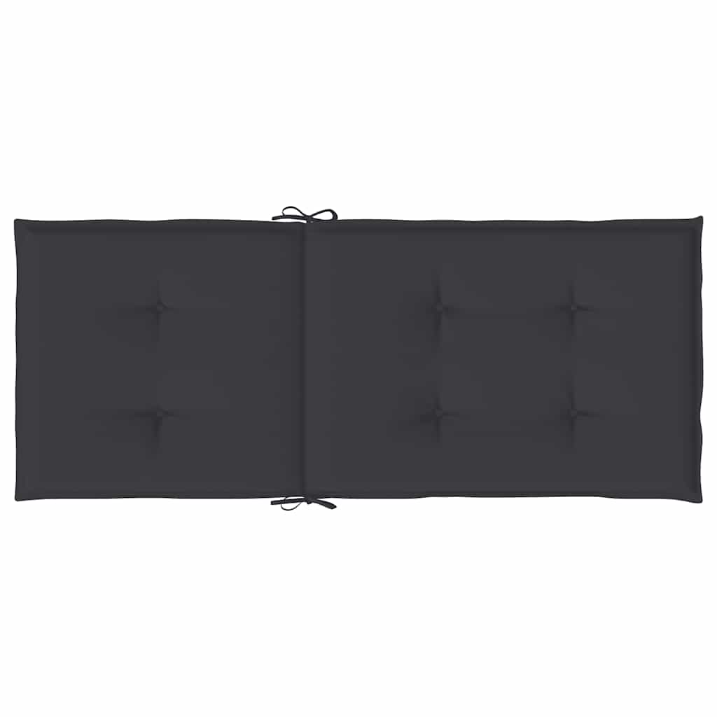 Jastuci za vrtne stolice 2 kom crni 120 x 50 x 3 cm od tkanine