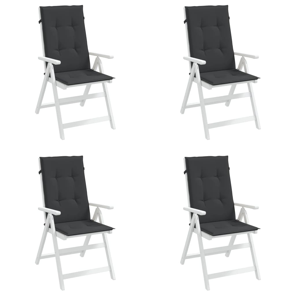 Jastuci za vrtne stolice 4 kom crni 120 x 50 x 3 cm od tkanine