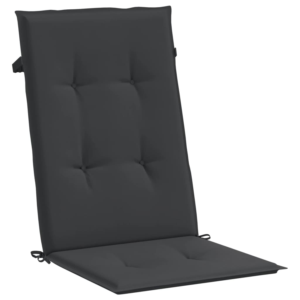 Jastuci za vrtne stolice 4 kom crni 120 x 50 x 3 cm od tkanine
