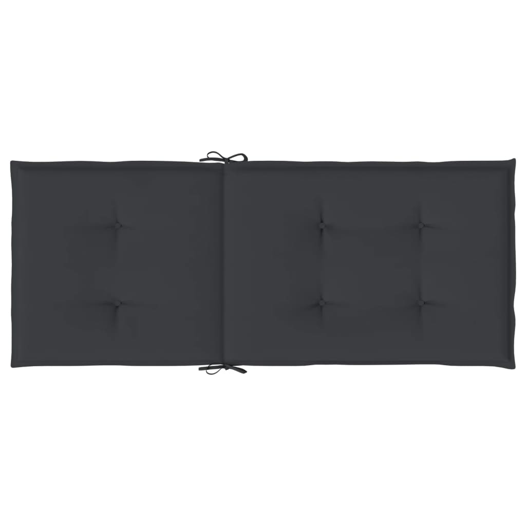Jastuci za vrtne stolice 4 kom crni 120 x 50 x 3 cm od tkanine
