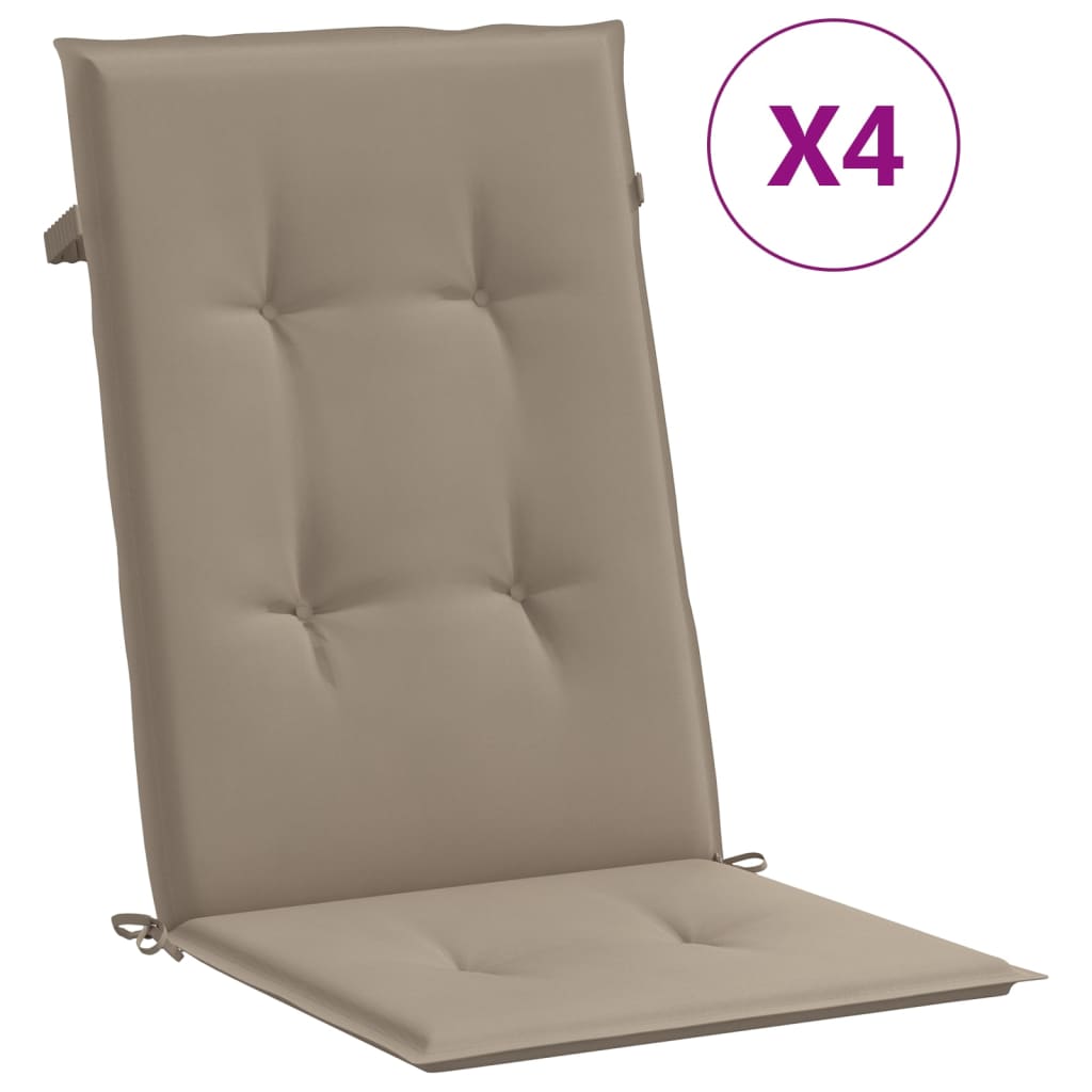 Jastuci za vrtne stolice 4 kom smeđesivi 120x50x3 cm od tkanine