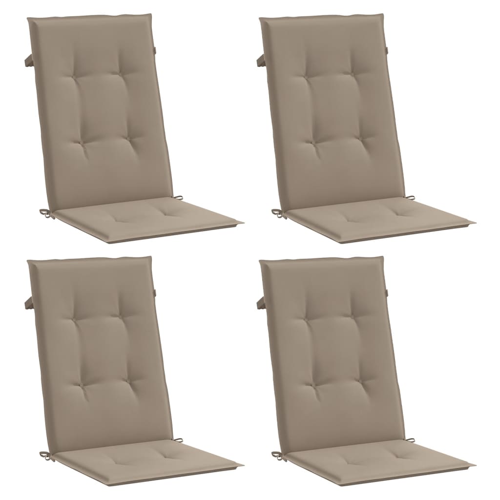 Jastuci za vrtne stolice 4 kom smeđesivi 120x50x3 cm od tkanine