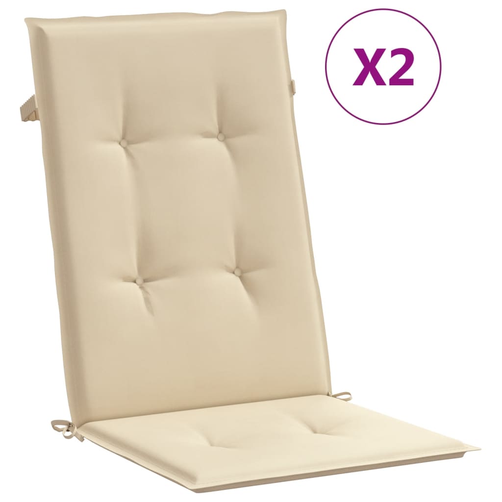 Jastuci za vrtne stolice 2 kom bež 120 x 50 x 3 cm od tkanine