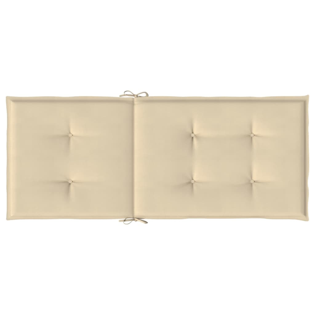 Jastuci za vrtne stolice 2 kom bež 120 x 50 x 3 cm od tkanine
