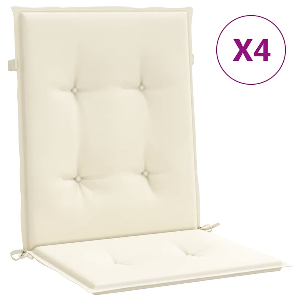 Jastuci za vrtne stolice 4 kom krem 100 x 50 x 2 cm od tkanine