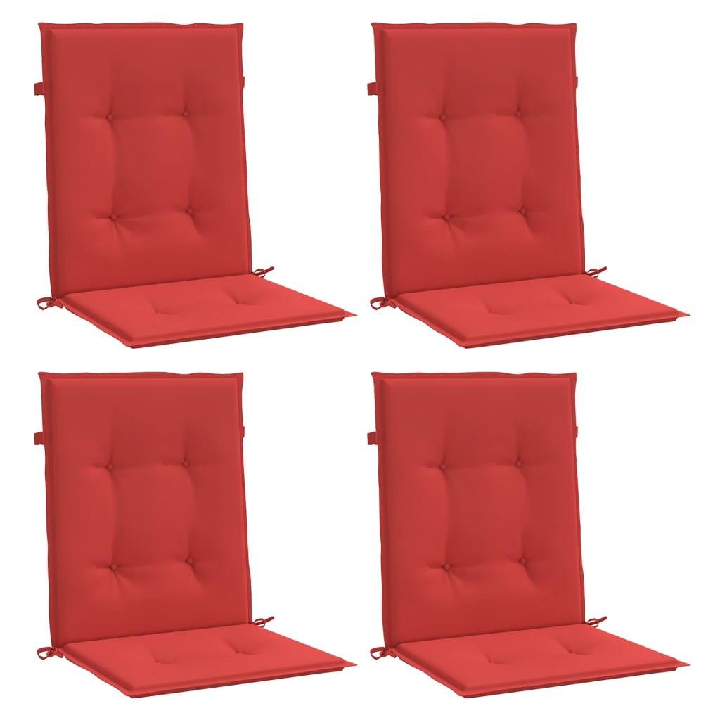 Jastuci za vrtne stolice 4 kom crveni 100x50x3 cm od tkanine
