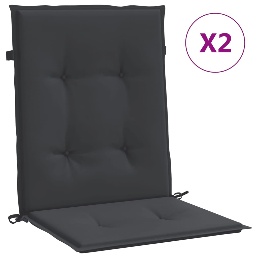 Jastuci za vrtne stolice 2 kom crni 100 x 50 x 3 cm od tkanine