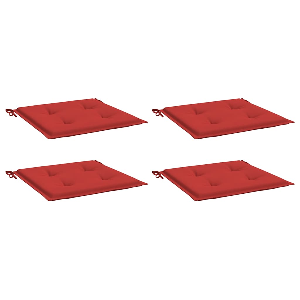 Jastuci za vrtne stolice 4 kom crveni 40x40x4 cm od tkanine