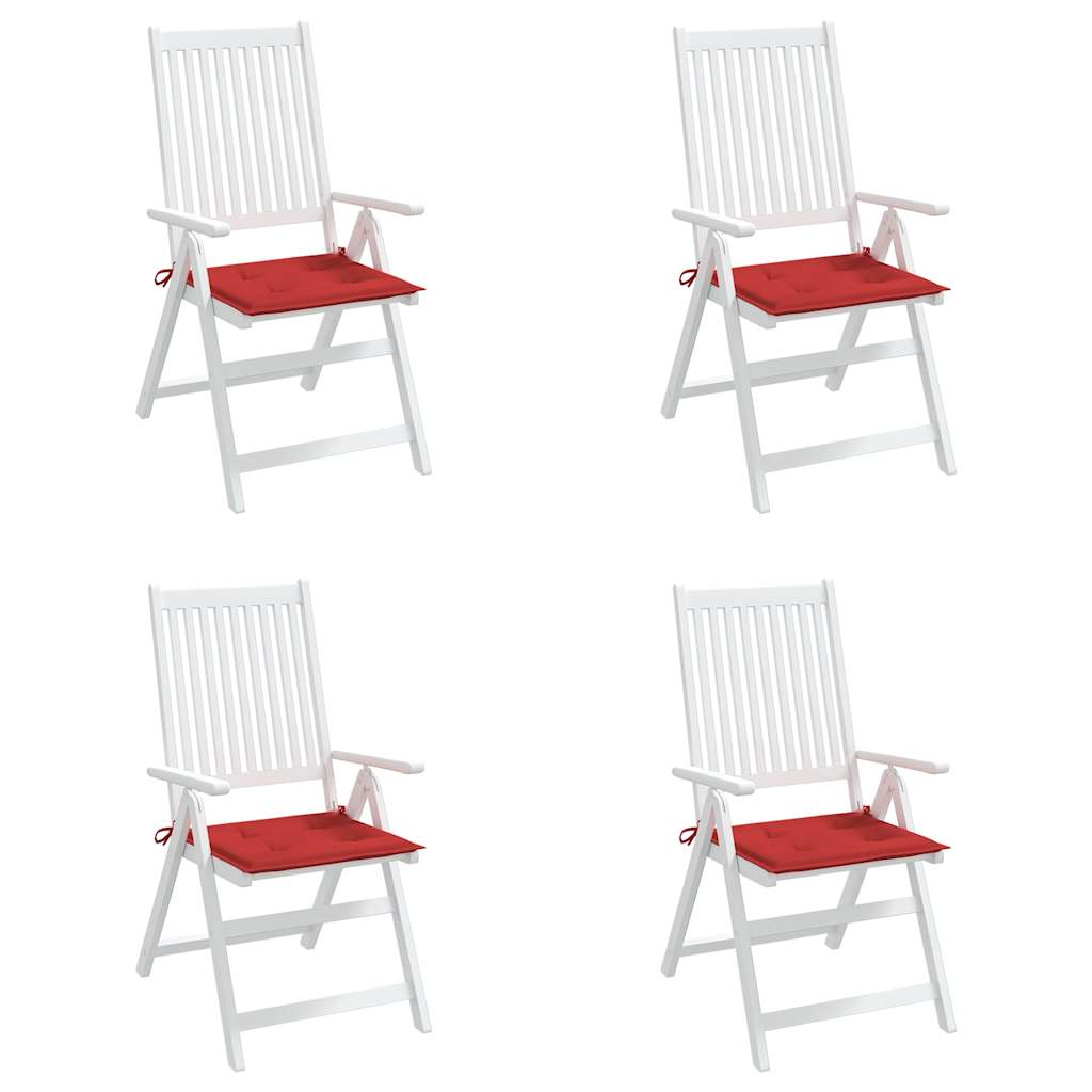 Jastuci za vrtne stolice 4 kom crveni 40x40x4 cm od tkanine