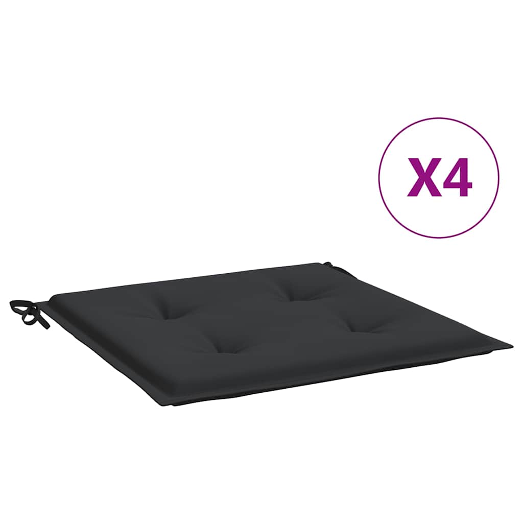 Jastuci za vrtne stolice 4 kom crni 40x40x4 cm od tkanine