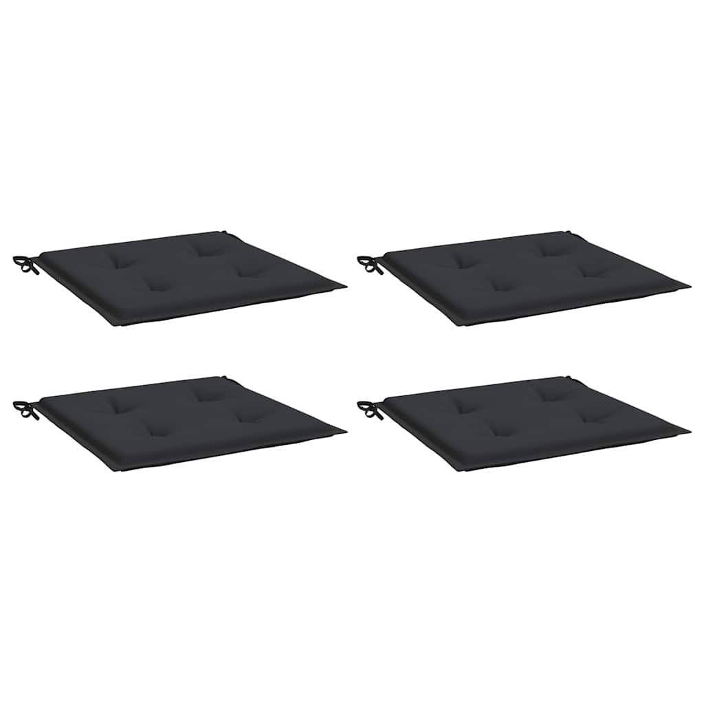 Jastuci za vrtne stolice 4 kom crni 40x40x4 cm od tkanine