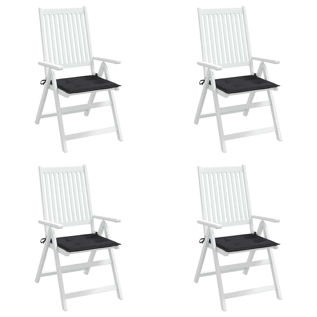 Jastuci za vrtne stolice 4 kom crni 40x40x4 cm od tkanine