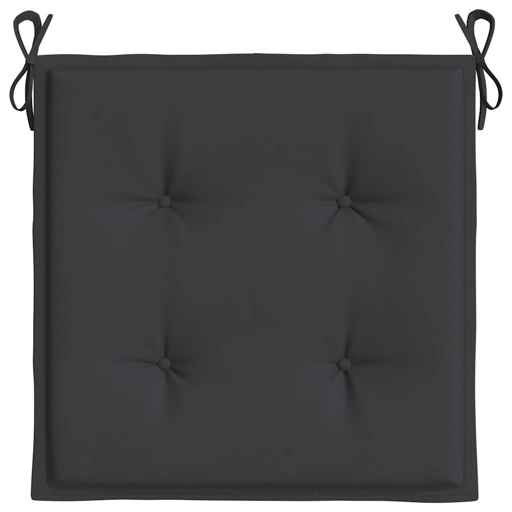 Jastuci za vrtne stolice 4 kom crni 40x40x4 cm od tkanine