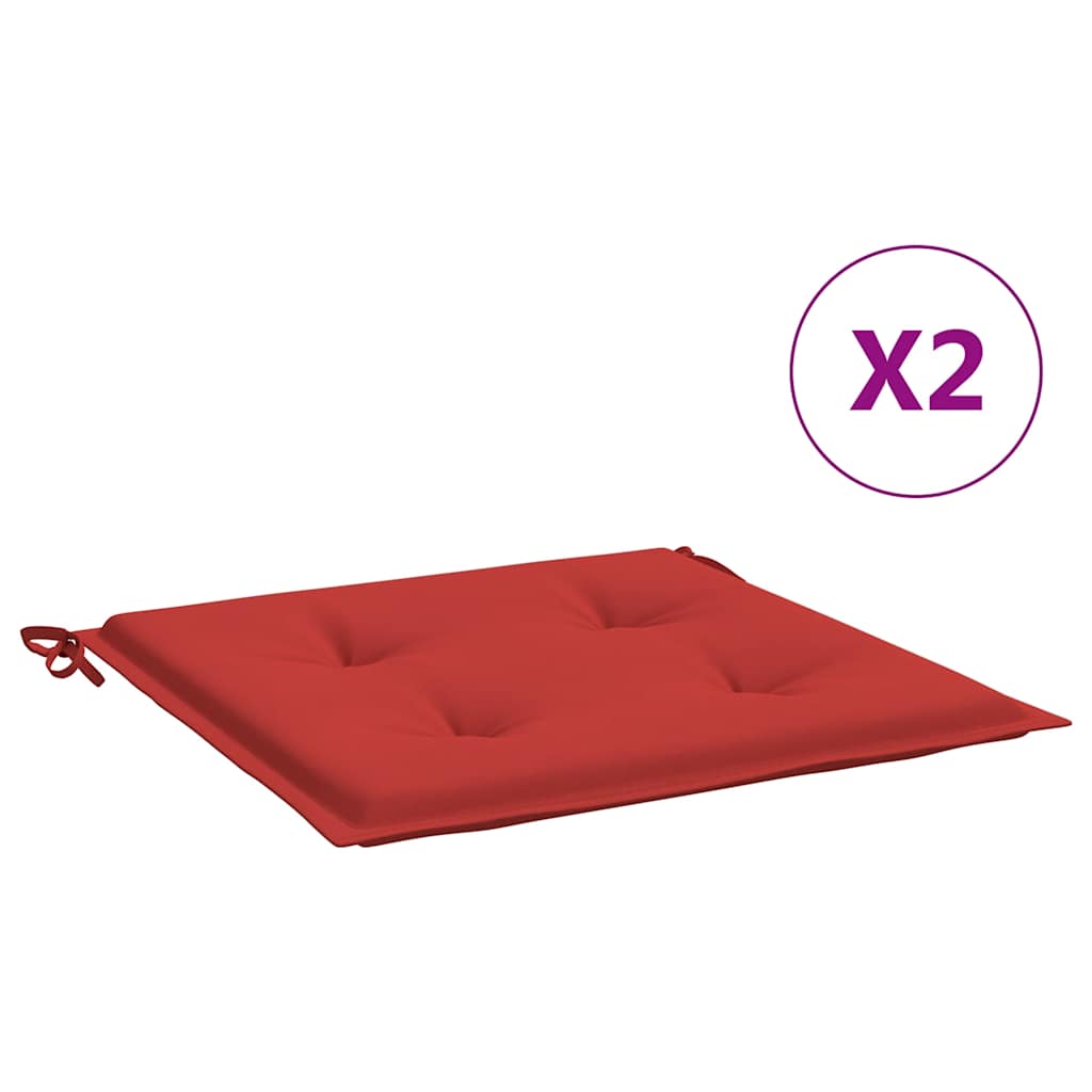 Jastuci za vrtne stolice 2 kom crveni 50x50x4 cm od tkanine