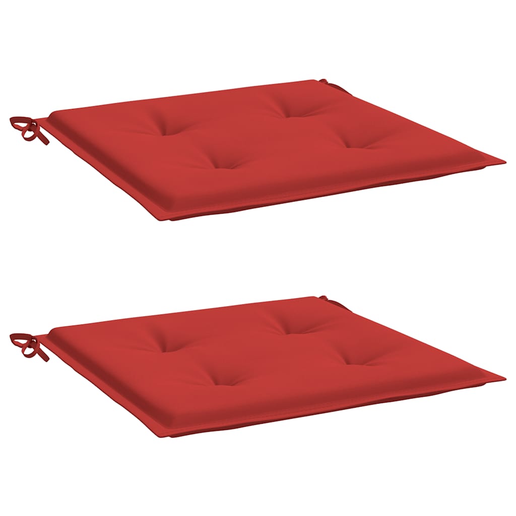 Jastuci za vrtne stolice 2 kom crveni 50x50x4 cm od tkanine