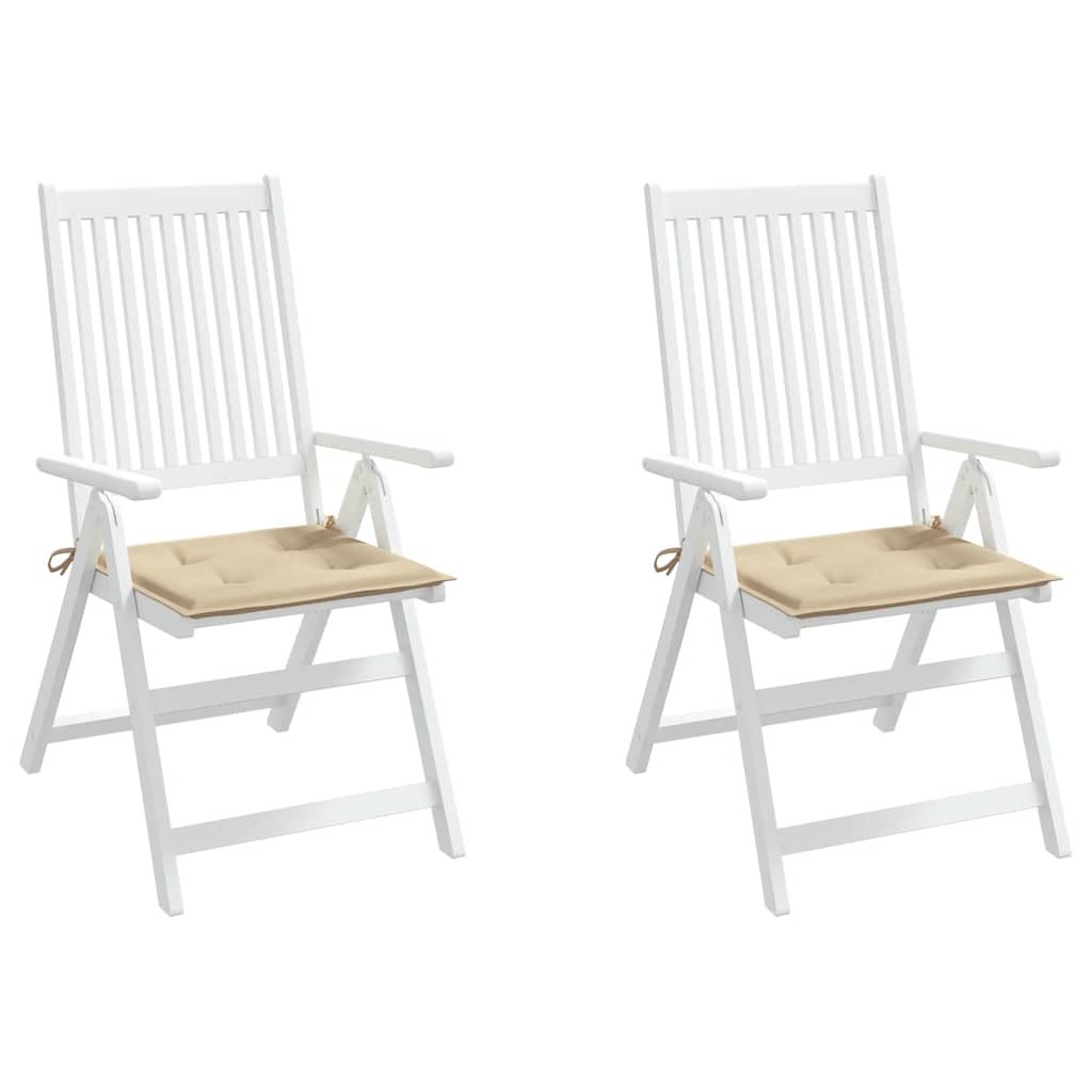 Jastuci za vrtne stolice 2 kom bež 50x50x4 cm od tkanine Oxford