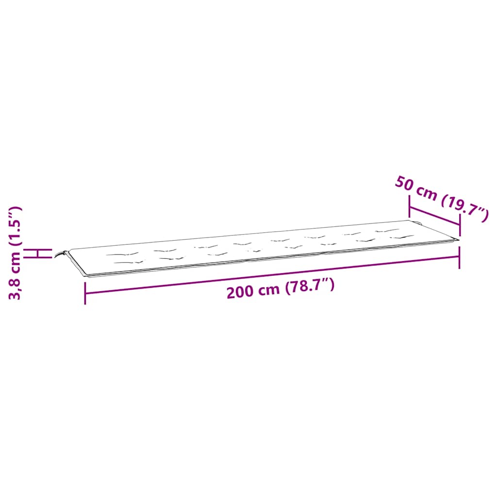 Jastuk za vrtnu klupu krem 200x50x4 cm od tkanine Oxford