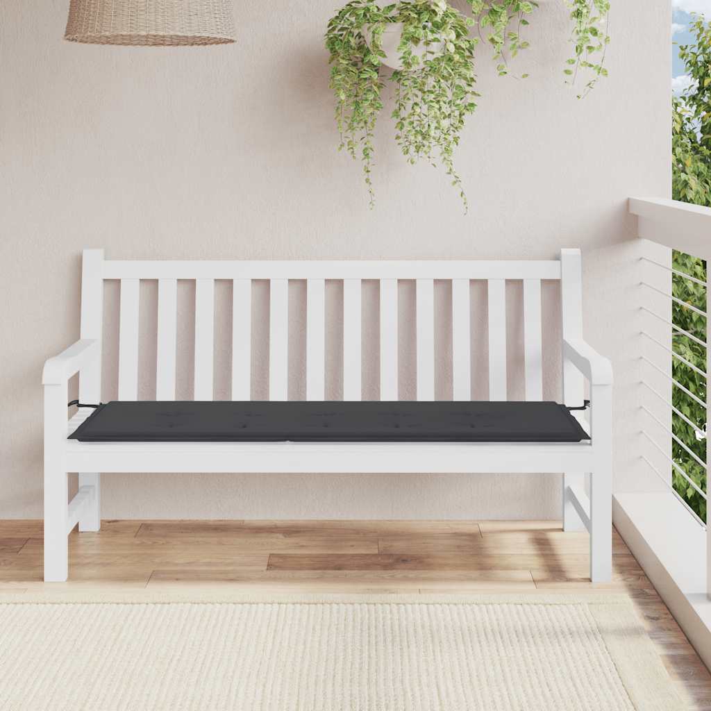 Jastuk za vrtnu klupu crni 150x50x4 cm od tkanine Oxford