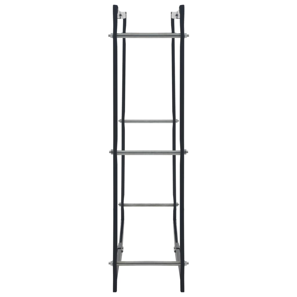 Stalak za drva za ogrjev crni 100 x 25 x 100 cm čelični