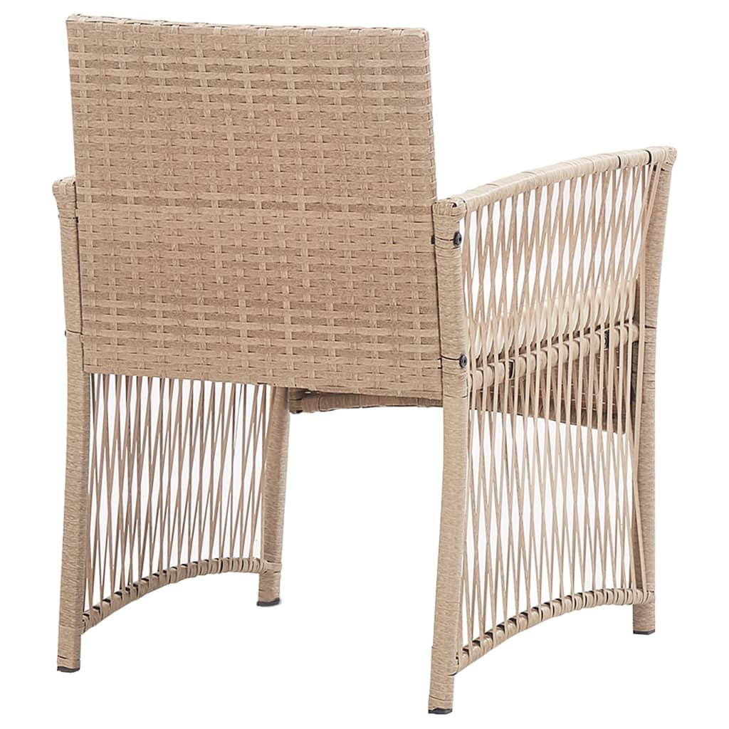 4-dijelna vrtna garnitura od poliratana s jastucima bež