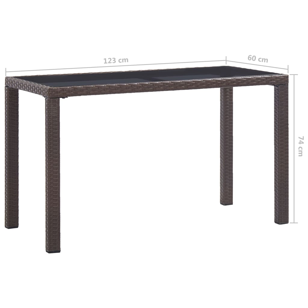 Vrtni stol smeđi 123 x 60 x 74 cm od poliratana