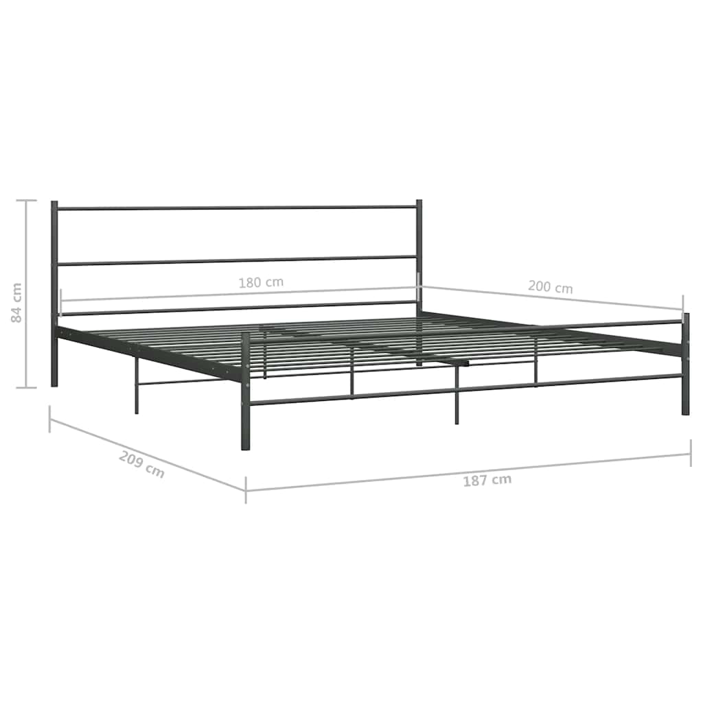Okvir za krevet sivi metalni 180 x 200 cm