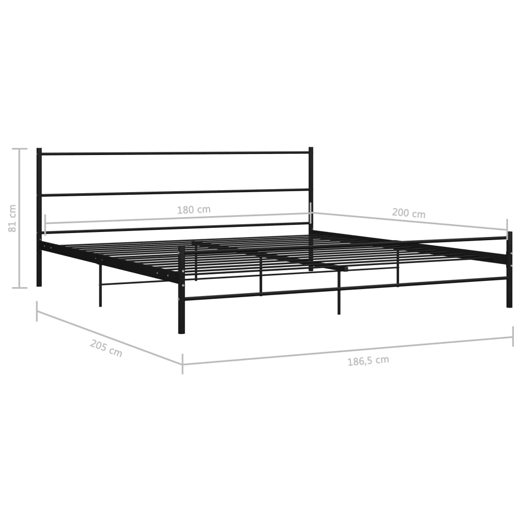 Okvir za krevet crni metalni 180 x 200 cm