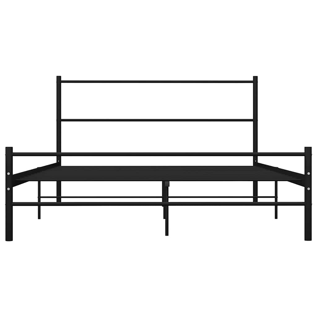 Okvir kreveta s uzglavljem bez madraca crni metalni 140x200 cm