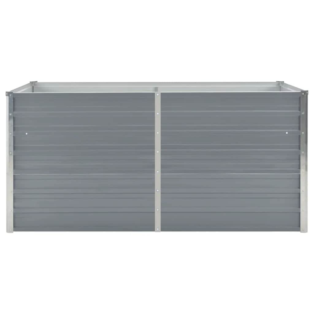 Povišena vrtna gredica 160 x 80 x 45 cm pocinčani čelik siva