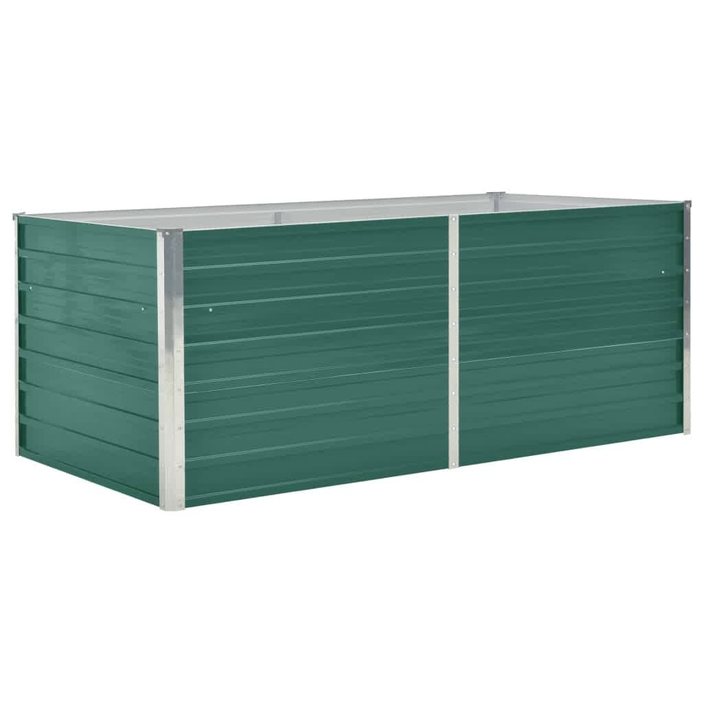 Povišena vrtna gredica 160 x 80 x 45 cm pocinčani čelik zelena