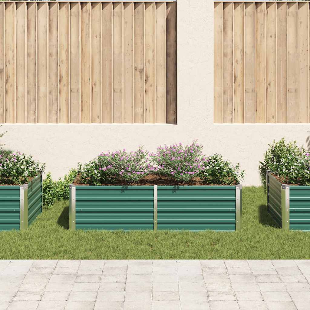 Povišena vrtna gredica 160 x 80 x 45 cm pocinčani čelik zelena