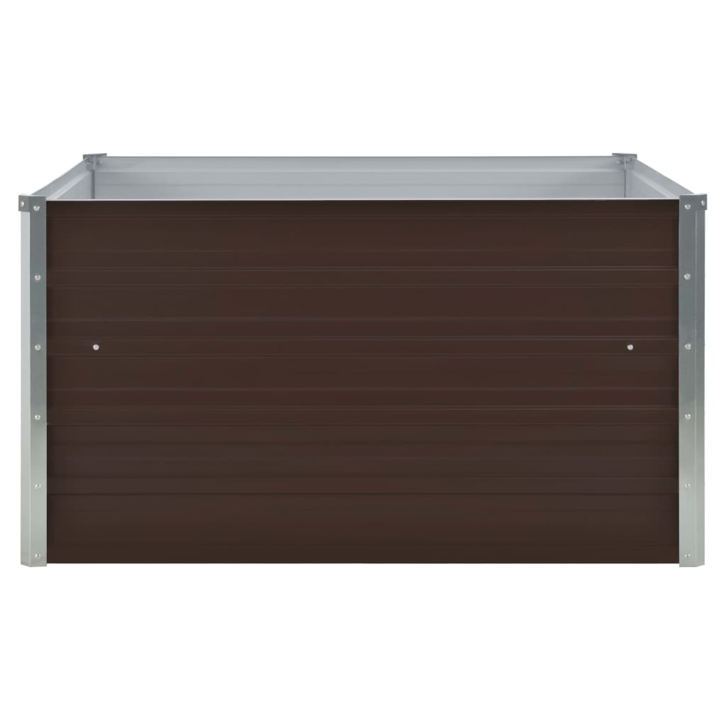 Povišena vrtna gredica 100 x 100 x 45 cm pocinčani čelik smeđa