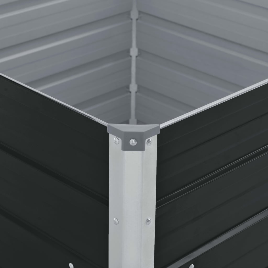 Povišena vrtna gredica 100x100x45 cm pocinčani čelik antracit