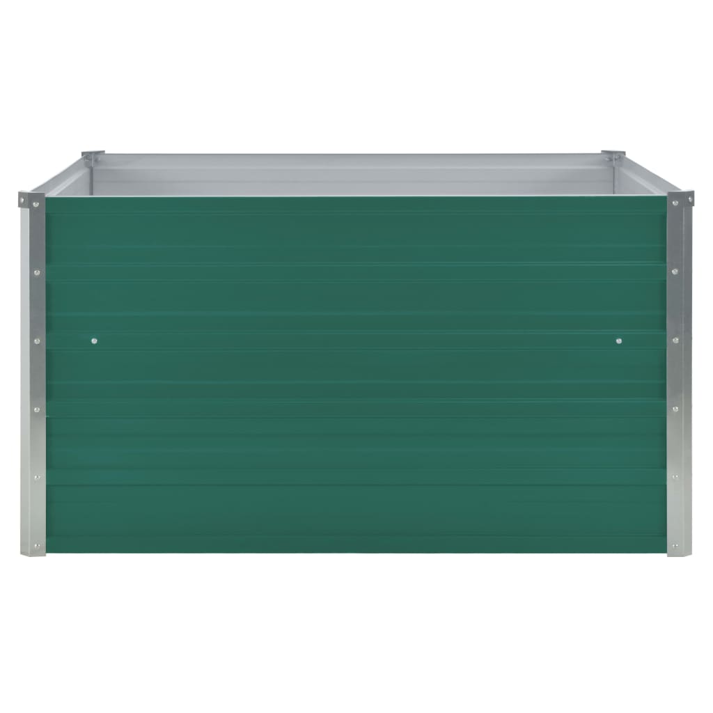 Povišena vrtna gredica 100 x 100 x 45 cm pocinčani čelik zelena