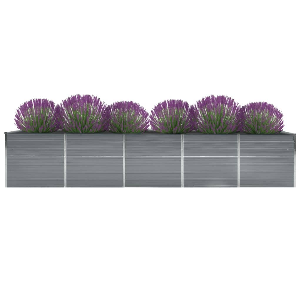Povišena vrtna gredica od pocinčanog čelika 400x80x45 cm siva