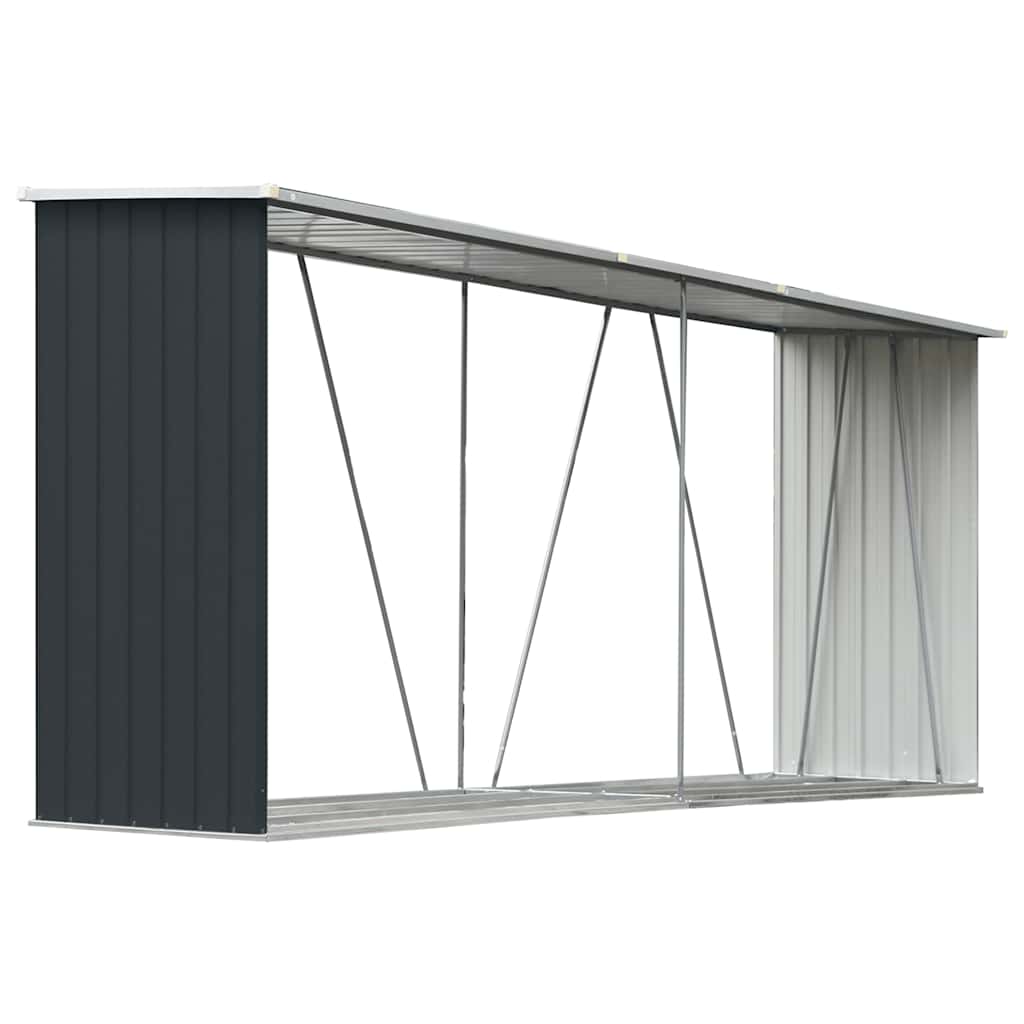 Vrtna ostava za drva pocinčani čelik 330 x 84 x 152 cm antracit