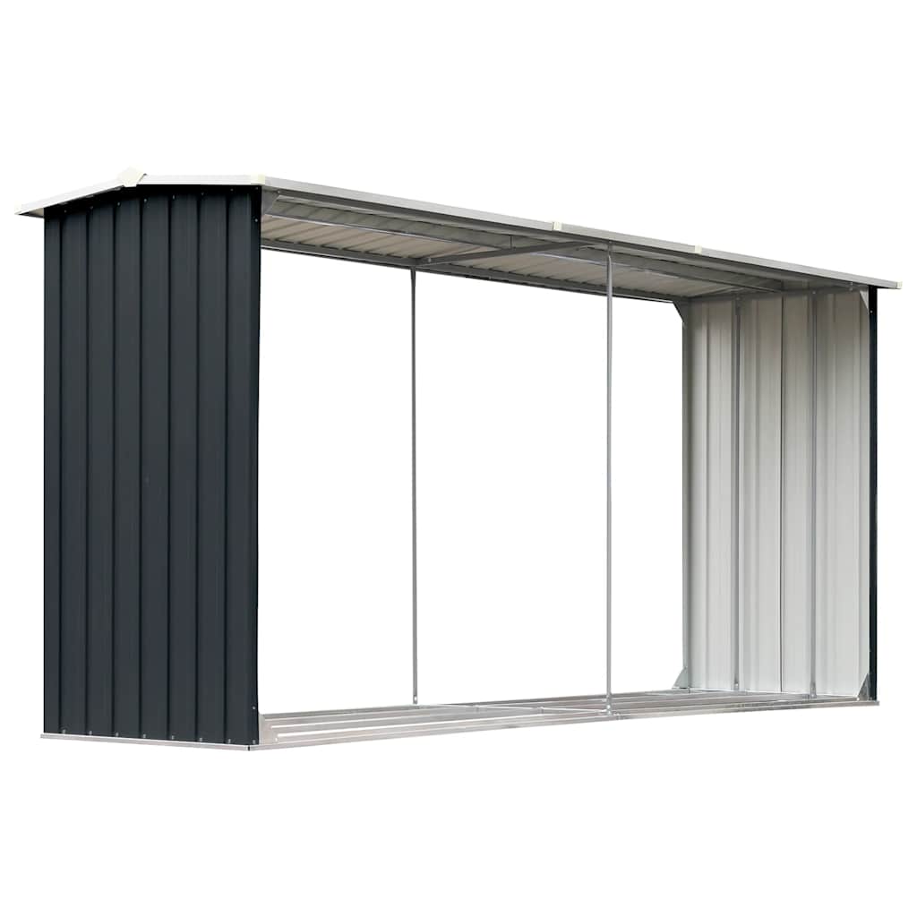 Vrtna ostava za drva od pocinčanog čelika 330x92x153 cm antracit