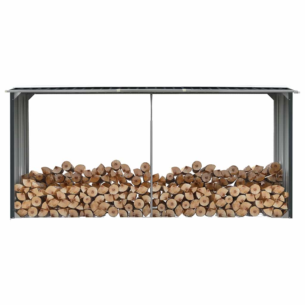 Vrtna ostava za drva od pocinčanog čelika 330x92x153 cm antracit