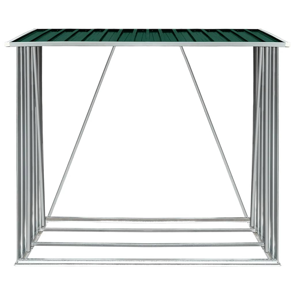 Vrtna ostava za drva od pocinčanog čelika 163x83x154 cm zelena