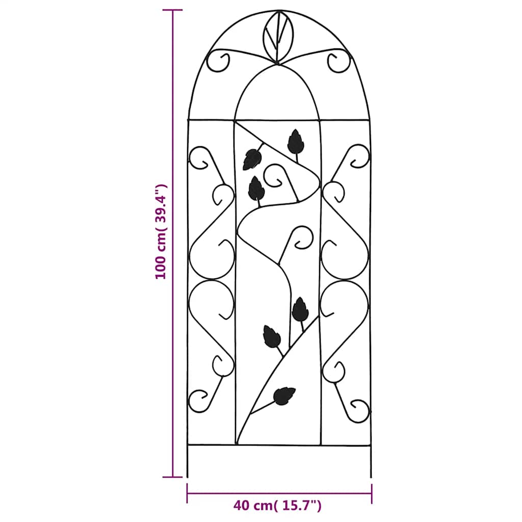 Stalci za biljke penjačice 3 kom crni 40 x 100 cm željezni