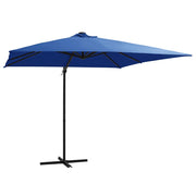 Konzolni vrtni suncobran s čeličnim stupom LED 250x250cm azurni