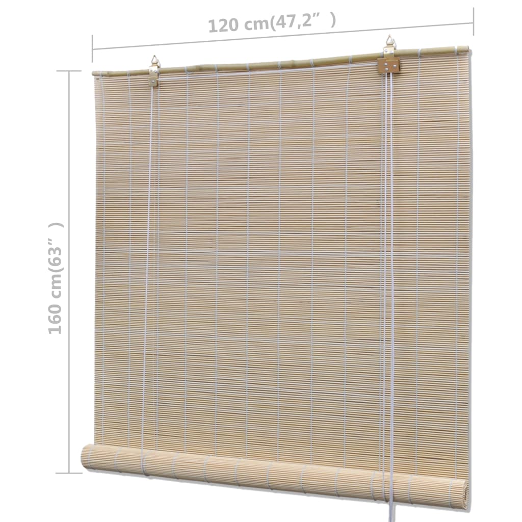 Rolete od prirodnog bambusa 2 kom 120 x 160 cm