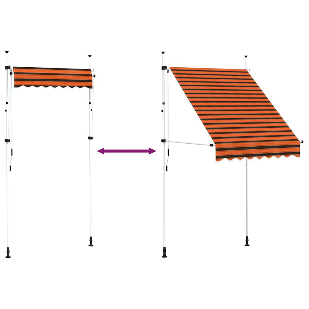 Tenda na ručno uvlačenje 150 cm narančasto-smeđa
