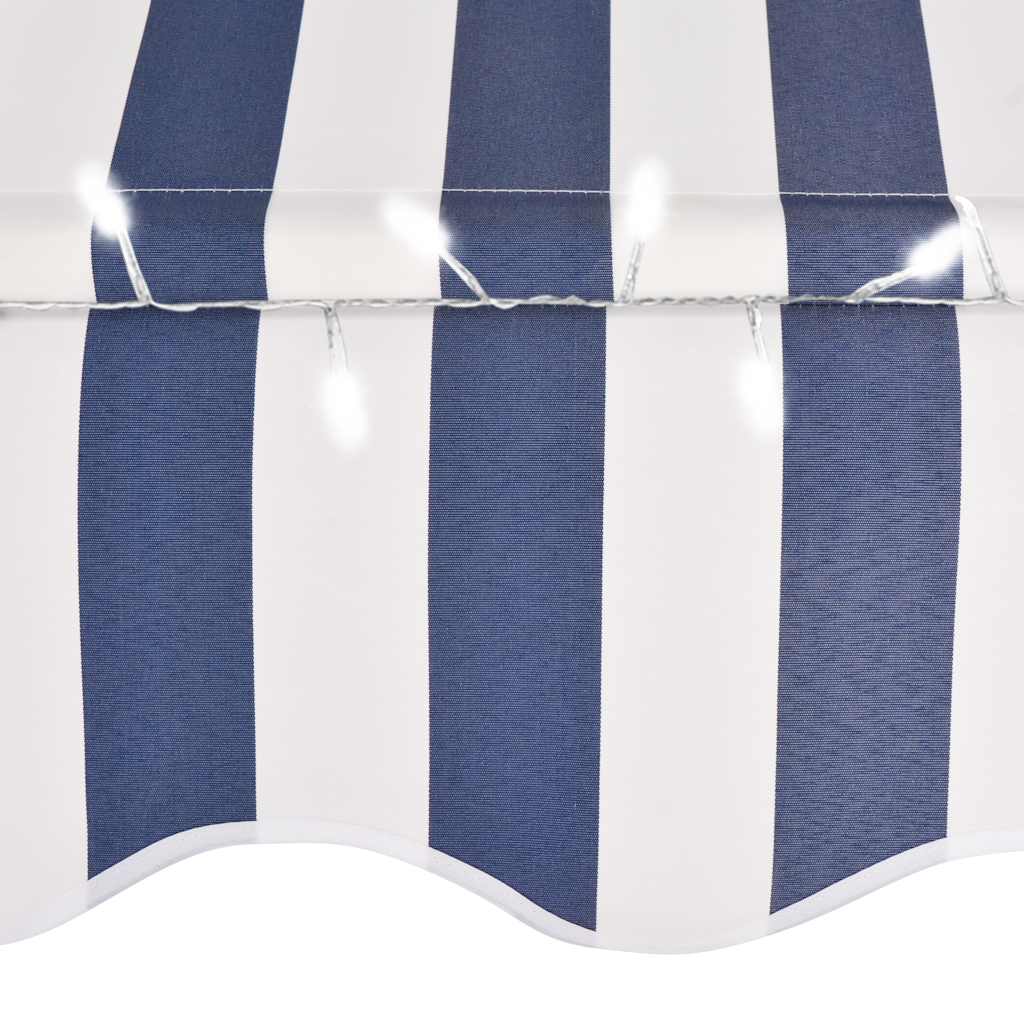 Tenda na ručno uvlačenje s LED svjetlima 250 cm plavo-bijela