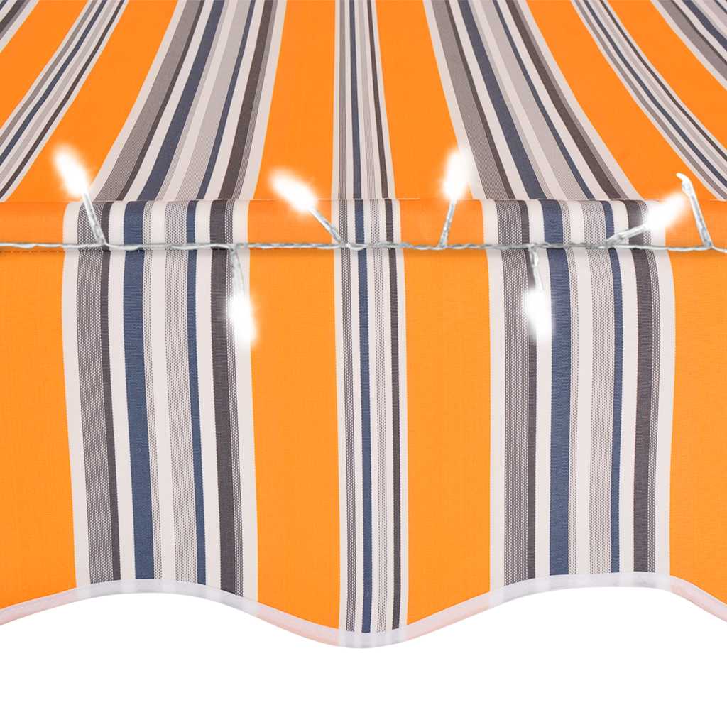 Tenda na ručno uvlačenje s LED svjetlima 300 cm žuto-plava