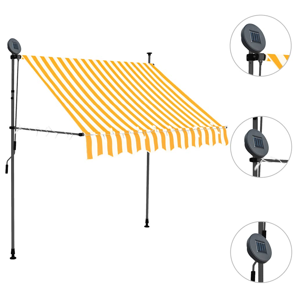 Tenda na ručno uvlačenje LED 100 cm bijelo-narančasta