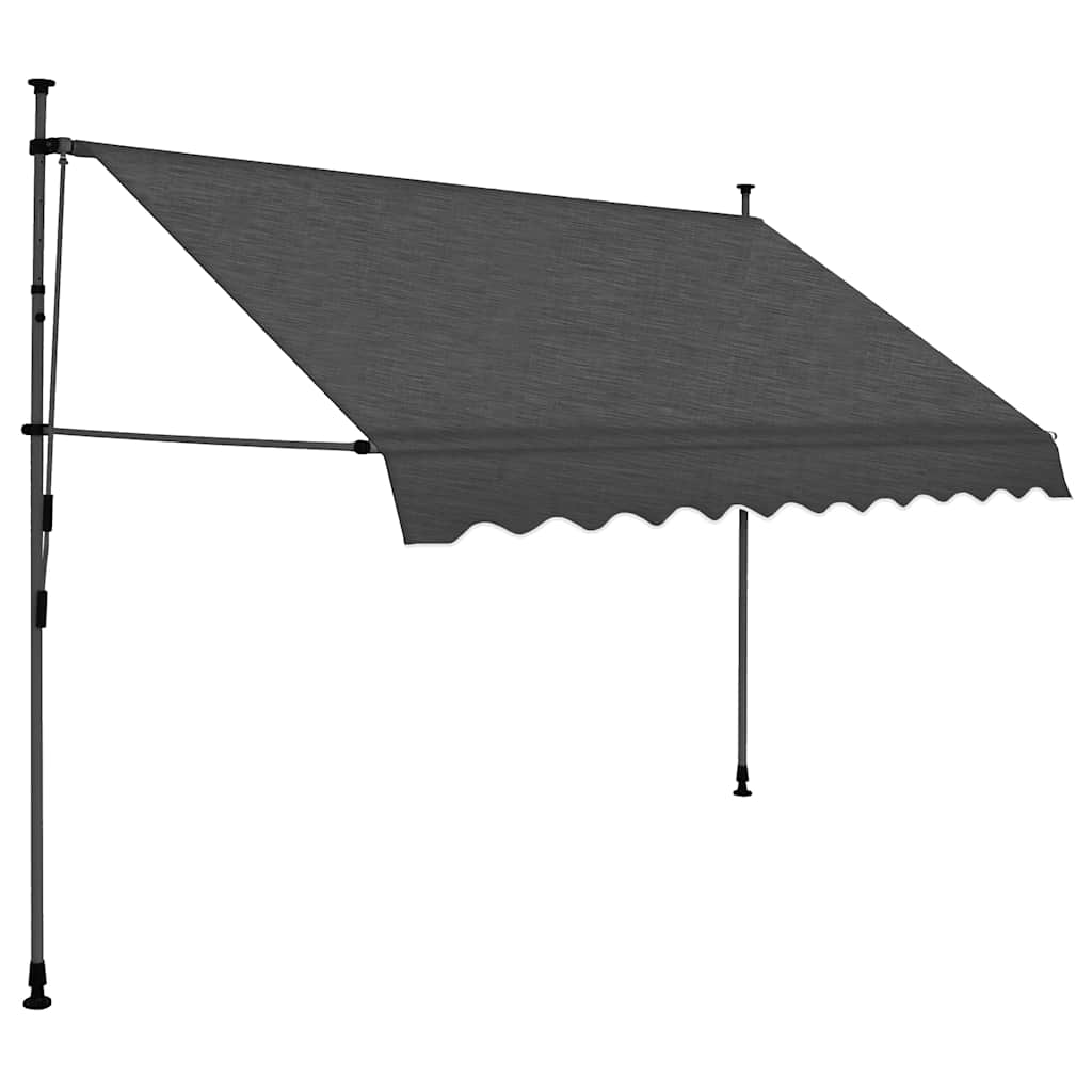 Tenda na ručno uvlačenje s LED svjetlima 300 cm antracit