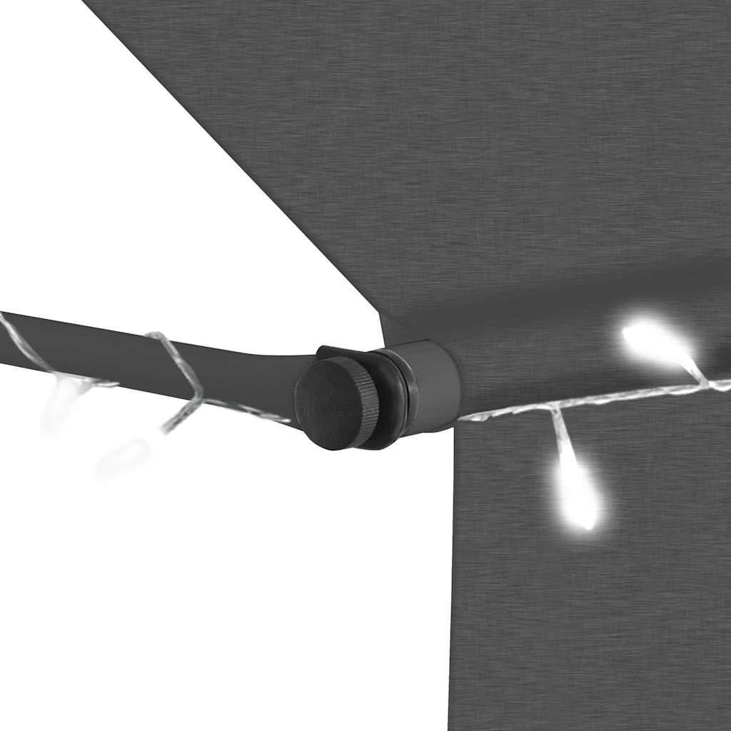 Tenda na ručno uvlačenje s LED svjetlima 400 cm antracit