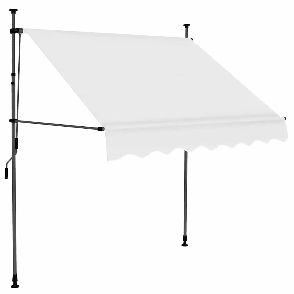 Tenda na ručno uvlačenje s LED svjetlima 100 cm krem